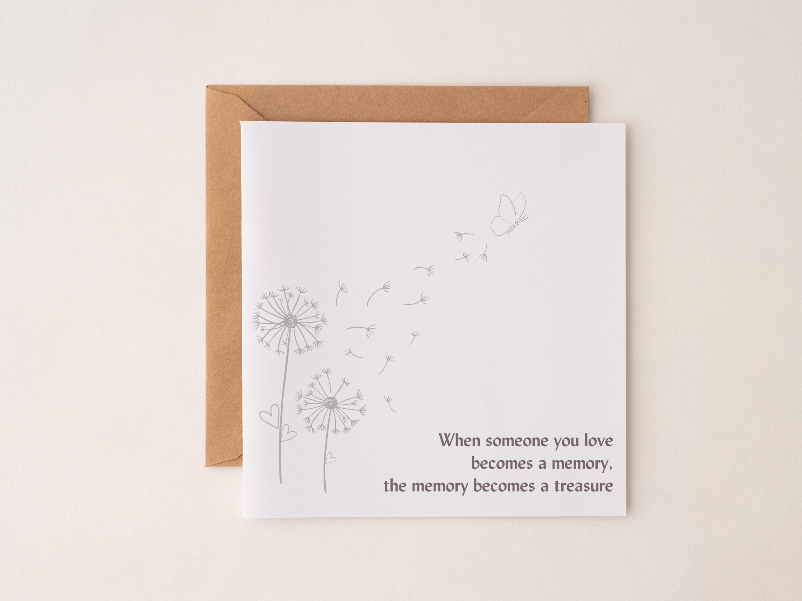 Biglietto Di Condoglianze Con Busta - Empatico E Sincero Con Paesaggio Celeste E Uccelli, Ideale Per Lutto, Funerale E Giorno Del Ricordo (125x125 Mm, Carta 300g/m²)