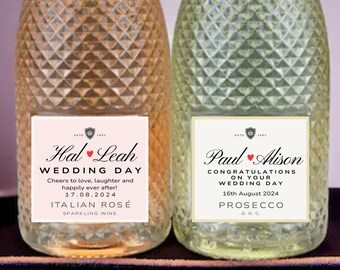 Gepersonaliseerd prosecco-label: bruiloft, verjaardag, verloving, nieuwe baby, nieuw huis, bedankje, Kerstmis, jubileum