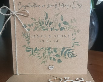 Vintage Personalised Wedding Day Card | New Mr & Mrs | Newlyweds Gift | Just Married | Congratulations on Your Wedding Day