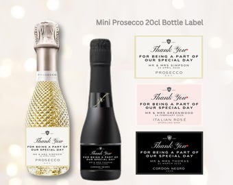 Personalised Wedding Prosecco Label: Thank You For Being Part of Our Day (20cl)