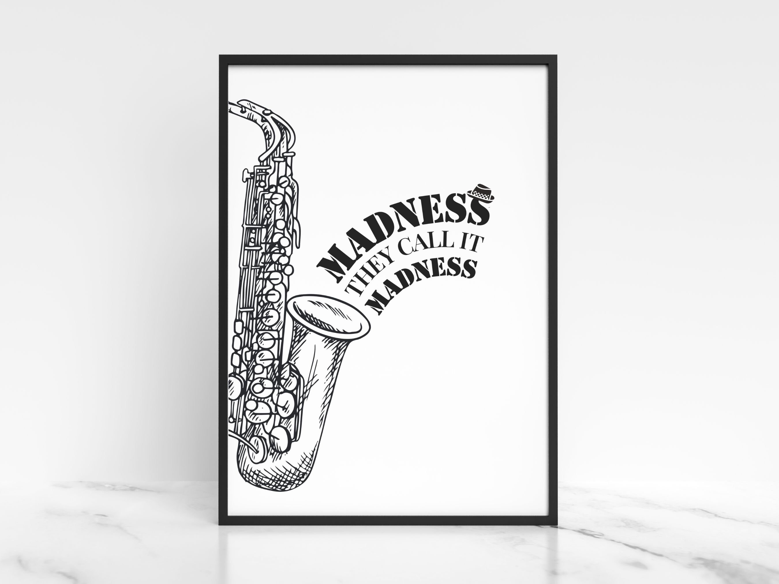 Dadness Saxophone Art Print: Ska Music Poster Gift - Etsy