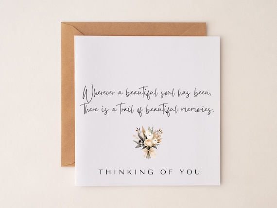 Sympathy Card Beautiful Soul Quote Friend Family Thinking of