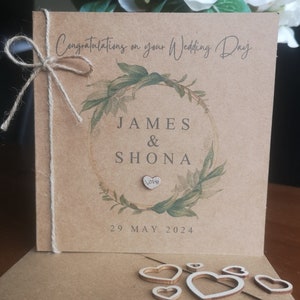 VINTAGE PERSONALISED WEDDING Card Just Married Congratulations on Your Wedding Day Mr and Mrs Wedding Gift Card Newly Weds Initials Card