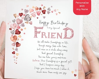 Personalised Friend Birthday Card: Best Friend Bestie Friendship