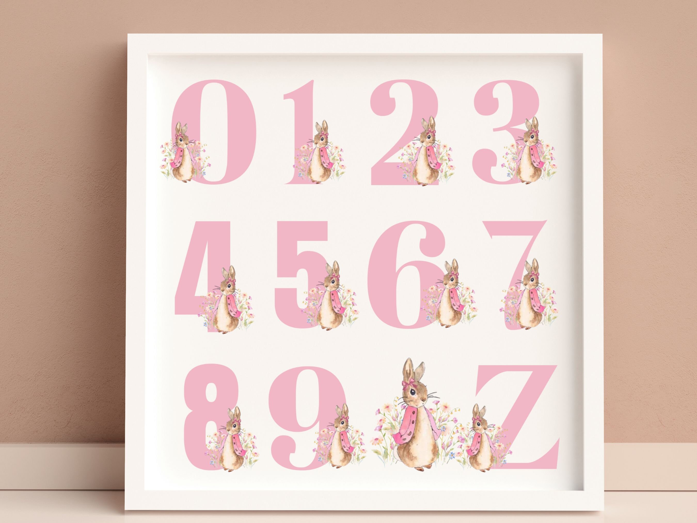 NEW BABY PERSONALISED Gift Alphabet Initial Nursery Print Poster Peter ...