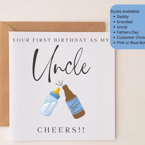 1. Geburtstag Karte als mein Onkel Opa Vaters Erster Vatertag Von Ihrer kleinen Prinzessin Tochter Little Man Son Happy Birthday Daddy