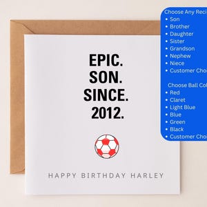 Biglietto di auguri di compleanno personalizzato a tema calcio - Figlio Fratello Sorella Figlia Zio Nipote Nipote Biglietto di auguri epico a tema calcio Incredibile buon compleanno