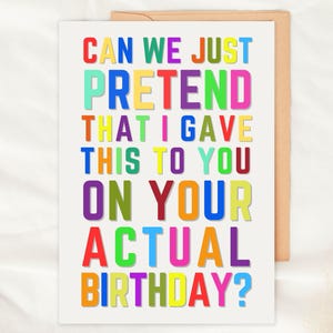 LATE Gemiste verjaardagskaart Late verjaardag Gelukkige verjaardag moeder vader broer zus oom bestie cadeau wijn whisky rum gin alcohol flesetiket