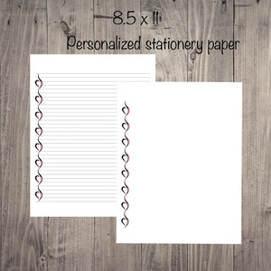 Símbolo de trastorno alimentario Carta escribiendo papel de papelería personalizado 8.5 x 11 forrado y sin forro carta diario cuaderno recarga papel aglutinante