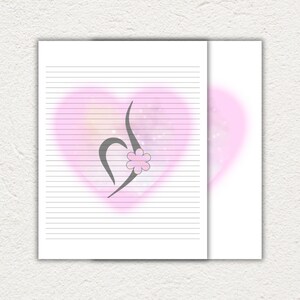 Símbolo de trastorno alimentario, escritura de cartas, papel de papelería, flor retro personalizada de 8,5 x 11, libro de diario, papel de encuadernación de recarga de cuaderno.