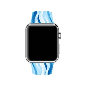 Blue Waves, Ocean, Sea, Beach Watch Band Compatible with Apple Watch Series 1-9, 38mm, 40mm, 41mm, 42mm, 44mm, 45mm, 49mm, SE, SE2, Ultra 2