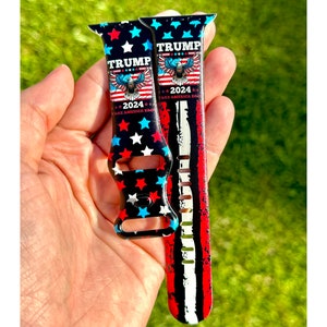 Trump Supporter 2024, Patriotic, MAGA, Take America Back Again Watch Band for Men, Compatible with Series 1-9, SE, SE2, Ultra – 38mm to 49mm