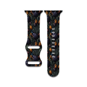 Tulips, Floral, Flower, Women Watch Band Compatible with Apple Watch Series 1-9, 38mm, 40mm, 41mm, 42mm, 44mm, 45mm, 49mm, SE, SE2, Ultra 2