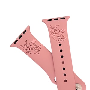 Floral Moon, Celestial Watch Band Compatible with Apple Watch Series 1-9, 38mm, 40mm, 41mm, 42mm, 44mm, 45mm, 49mm, SE, SE2, Ultra, Ultra 2