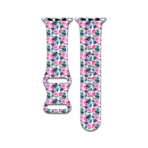 Summer Flowers, Tropical Watch Band Compatible with Apple Watch Series 1-9, 38mm, 40mm, 41mm, 42mm, 44mm, 45mm, 49mm, SE, Ultra, Ultra 2