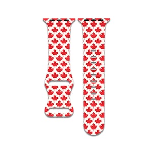 Kanada, Rotes Ahornblatt, I love Canada, Weiß Apple Watch Armband für Damen und Herren, Kompatibel mit den Serien 1-9, SE, SE2, Ultra - 38 mm bis 49 mm