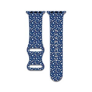 Baseball, Softball, Sports, Athlete, Blue Apple Watch Band for Women and Men, Compatible with Series 1-9, SE, SE2, Ultra – 38mm to 49mm