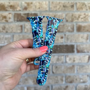 Watercolor Palm Trees Watch Band Compatible with Apple Watch Series 1-9, 38mm, 40mm, 41mm, 42mm, 44mm, 45mm, 49mm, SE, SE2, Ultra, Ultra 2