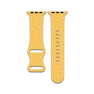 Raindrops, Contemporary, Yellow, Mustard Apple Watch Band for Women and Men, Compatible with Series 1-9, SE, SE2, Ultra – 38mm to 49mm