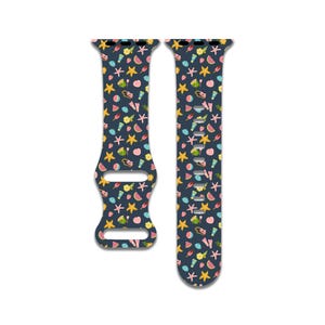 Cute Beach, Starfish, Tropical, Beach Vibes Apple Watch Band for Women and Men, Compatible with Series 1-9, SE, SE2, Ultra – 38mm to 49mm