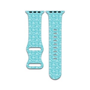 Teal Seashells, Ocean, Sea Watch Band Compatible with Apple Watch Series 1-9, 38mm, 40mm, 41mm, 42mm, 44mm, 45mm, 49mm, SE, SE2, Ultra 2
