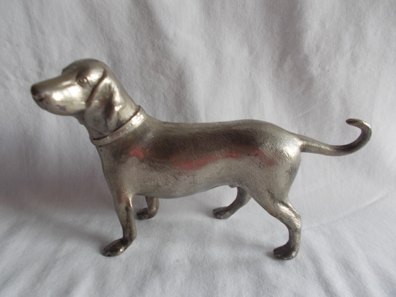 アンティーク犬 ダックス 英国アンティーク 犬ブローチ 陶器orガラス製