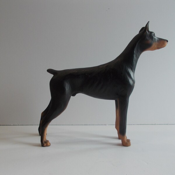 Doberman Pinscher~Dog~Statue~Figurine~"North Light"~Dog~1986~England~6" Tall~Signed~Home~Office~Canine Decor