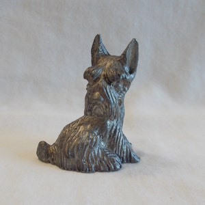 Vintage~Pewter~Scottish Terrier~Perro~Figura~Scottie~Metal~Canino~