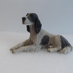 Vintage~ENGLISH SETTER~Dog~Statue~Figurine~1988~Bird Dog~Alabaster~Italy~Signed~Setter~Bird~Hunting~Gun Dog~Beautiful~Fathers Day Gift