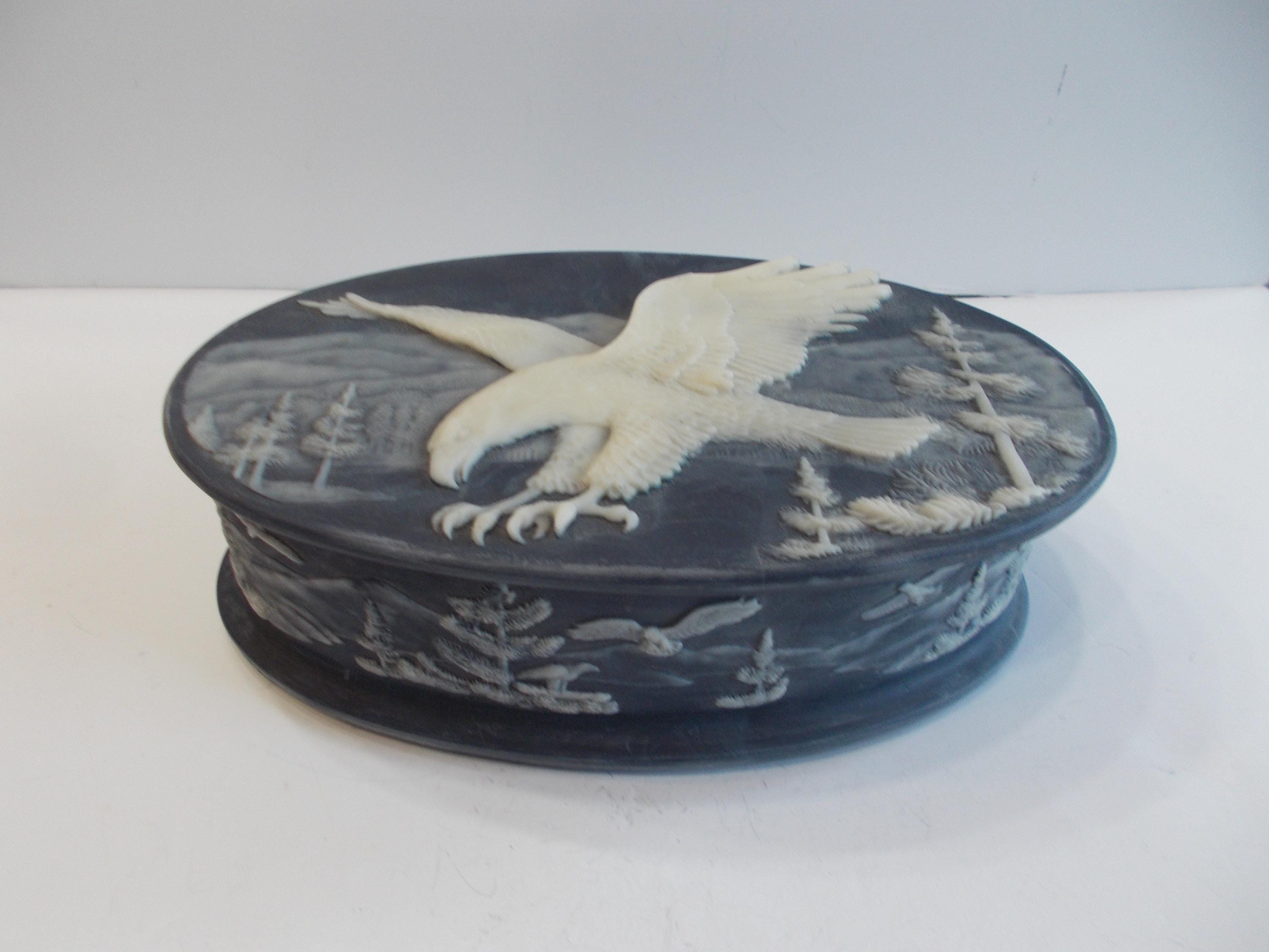 Vintage Incolay Stone Jewelry Box - Etsy