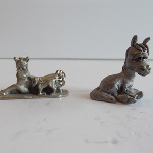 Vintage~Pewter~Unicorn~Figurine~Mythical~Horse~Equine~Equestrian~Fantasy~Pewter~Unicorn~w~Foal~Signed~Diamond Cut~80&#39;s~Sitting Pony~Choice