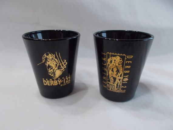 Authentic~Kentucky Derby~Black~Shot Glasses~122nd… - image 1