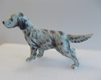 Antique~Vintage~ENGLISH SETTER~Dog~Statue~Figurine~60's~Bird Dog~Canine~Art~Porcelain~Signed~Setter~Bird~Hunting~Gun Dog~Beautiful~Gift