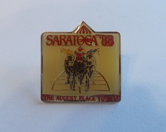 Authentic~Saratoga~Horse Racing~PIN~1988~Badge~New York~Race Track~Sports~Pin~USA