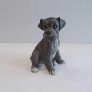 Vintage~Schnauzer~Puppy~Figurine~1985~Lefton~Signed~Porcelain / Ceramic~Schnauzer Dog~Very Nice~Adorable~Collectable~GIFT