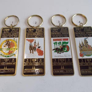 本物〜1987-1990〜ケンタッキーダービー〜入場券〜金属〜キーチェーン〜キーリング〜サラブレッド〜競馬〜三冠〜スポーツ〜あなたの選択〜01