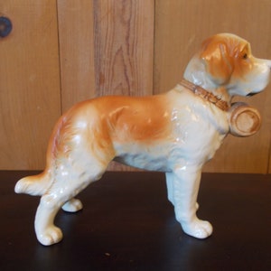 SAINT BERNARD~Dog~Statue~Figurine~50&#39;s~Rescue Dog~Canine~Art~Beautiful~Pristine~Porcelain~St Bernard~Giant~Breed~Dog~Collectable~Gift