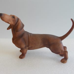 Beautiful~Dachshund~Dog~Figurine~Doxie~Weenie Dog~Porcelain / Bisque~1960&#39;s~Antique~7&quot; Long~Old Japan~Super Nice