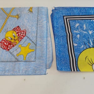 Tweety Bird ~ Silvestre ~ Pañuelo ~ Warner Bros. ~ Década de 1990 ~ Stock antiguo ~ Looney Tunes ~ Dibujos animados ~ Regalo genial ~ TU ELECCIÓN