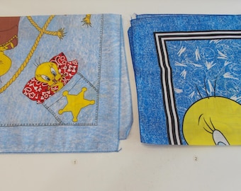Tweety Bird~Sylvester~Bandanna~Warner Bros.~1990-talet~Gammalt lager~Looney Tunes~Tecknade serier~Cool present~DITT VAL