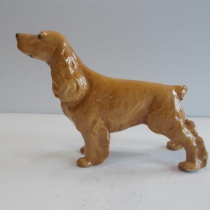 COCKER SPANIEL~Dog~Statue~Figurine~40's~50's~Canine~Art~Porcelain Over Metal~Signed~Beautiful~Cocker~Hunting~Show~Dog~5 1/2"~Tall~PRISTINE