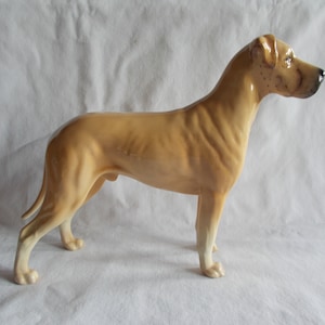 GREAT DANE~Dog~Statue~Figurine~Fawn~Male~Beswick~England~Canine~Art~Porcelain Signed~Great Dane~Dog~6 3/4&quot;~Tall~PRISTINE~Gift