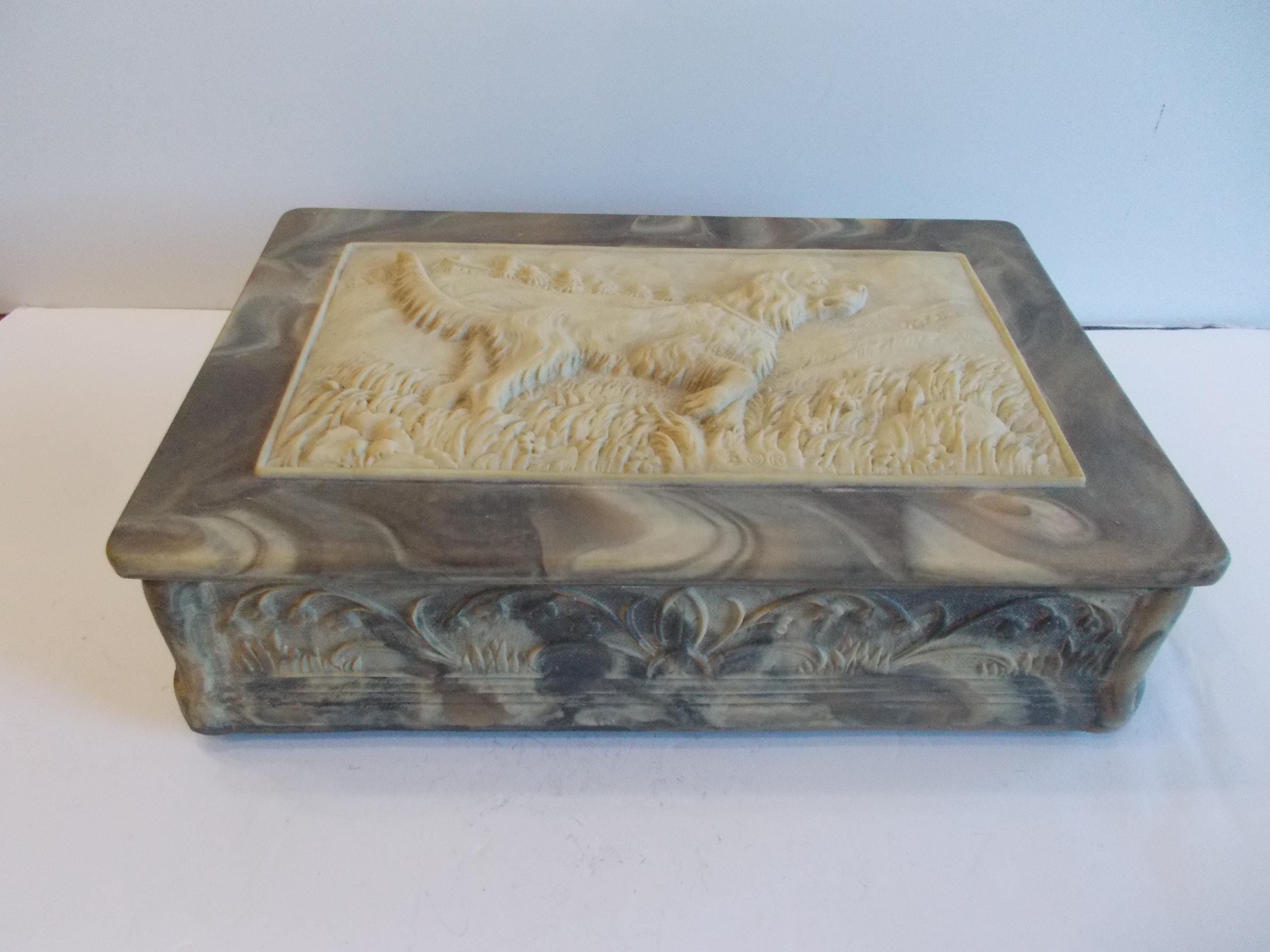 Vintage Incolay Stone Jewelry Box - Etsy