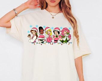 Disney Princess Christmas Shirt, Disney Christmas Sweatshirt, Disney Girls Matching Christmas Tee, Girls Disney Trip T-Shirt, Christmas Gift