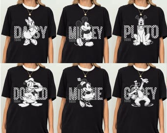 Retro Mickey Minnie Shirts, Retro Disney Trip Shirt, Retro Mickey and Friends Shirt, Checkered Mickey Shirt, Disney Family Vacation Shirt