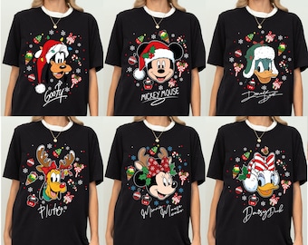 Disney Mickey and Friends Christmas Family Matching Shirt, All Characters Disneyland Xmas Tee, Family Christmas Matching Shirt, Disney Trip