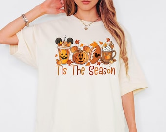 Maglione Disney "Tis The Season", maglietta Disney, maglietta autunnale Disney, maglietta autunnale, maglietta zucca Disney, maglietta autunnale di Topolino, maglietta stagione zucca