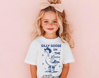 Silly Goose On The Loose Toddler Shirt, Funny Silly Goose Kids Shirt, Funny Goose Kids Shirt, Natural Toddler Shirt,Trendy Toddler Kids Gift