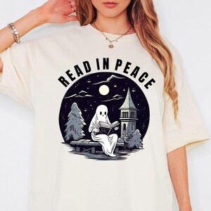 Halloween Read In Peace Sweatshirt, Halloween Ghost Reading Sweatshirt, Funny Halloween Shirt, Book Lover Halloween Gift, Spooky Season Gift