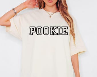 Comfort Color Pookie Crewneck Shirt, Collegiate Preppy Nickname Shirt, Varsity Shirt, Cute Fall Girlfriend, Aesthetic Pet Name Couples Gift